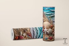 3D Seashell 20oz Sublimation Tumbler Wrap Design Product Image 2