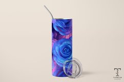 3D Glass Neon Roses 20oz Sublimation Tumbler Wrap Product Image 3