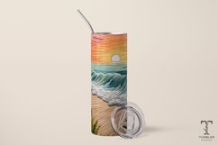 3D Embroidered Floral Beach Sublimation Tumbler Wrap Product Image 2