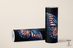 3D American Flag Butterfly 20oz Sublimation Tumbler Wrap Product Image 2