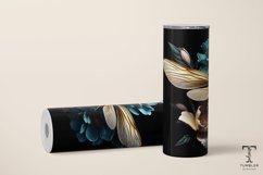 3D Floral Dragonflies 20oz Sublimation Tumbler Wrap Product Image 2