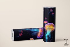 Neon Color Jellyfish 20oz Sublimation Tumbler Wrap Design Product Image 2