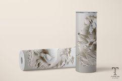 3D White Horse Relief 20oz Sublimation Tumbler Wrap Product Image 3