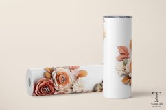 3D Orange Flowers 20oz Sublimation Tumbler Wrap Design Product Image 3