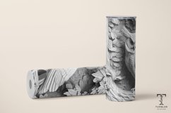 3D White Owl Relief 20oz Sublimation Tumbler Wrap Design Product Image 2