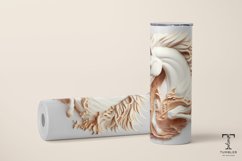 3D White Horse Relief 20oz Sublimation Tumbler Wrap Product Image 3