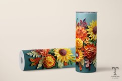 3D Colorful Flowers 20oz Sublimation Tumbler Wrap Design Product Image 2