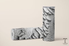 3D White Wolf Relief 20oz Sublimation Tumbler Wrap Design Product Image 2