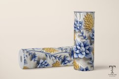 3D Blue and Yellow Wildflowers 20oz Sublimation Tumbler Wrap Product Image 2