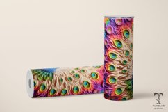 3D Colorful Rainbow Peacock Sublimation Tumbler Wrap Product Image 2