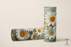 3D White Daisy Flowers 20oz Sublimation Tumbler Wrap Product Image 2