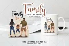 Family clipart with separated skin, Family illustration PNG Product Image 5