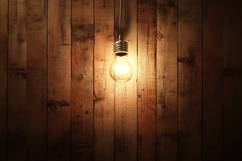 Light Bulb with Wooden Background Wallpaper Product Image 1