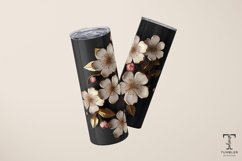3D Pink and White Wildflowers 20oz Sublimation Tumbler Wrap Product Image 3