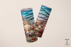 3D Seashell 20oz Sublimation Tumbler Wrap Design Product Image 3