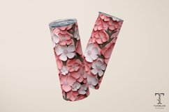 3D Pink and White Flowers 20oz Sublimation Tumbler Wrap Product Image 3