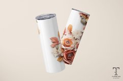 3D Orange Flowers 20oz Sublimation Tumbler Wrap Design Product Image 4