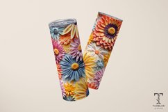 3D Embroidered Pastel Flowers 20oz Sublimation Tumbler Wrap Product Image 3