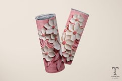3D Pink and White Flowers 20oz Sublimation Tumbler Wrap Product Image 3
