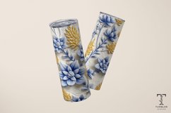 3D Blue and Yellow Wildflowers 20oz Sublimation Tumbler Wrap Product Image 3
