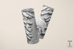 3D White Wolf Relief 20oz Sublimation Tumbler Wrap Design Product Image 3