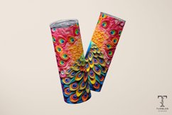 3D Colorful Rainbow Peacock Sublimation Tumbler Wrap Product Image 3