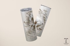 3D White Horse Relief 20oz Sublimation Tumbler Wrap Product Image 4