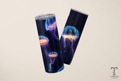 Neon Color Jellyfish 20oz Sublimation Tumbler Wrap Design Product Image 3