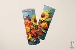 3D Colorful Flowers 20oz Sublimation Tumbler Wrap Design Product Image 3