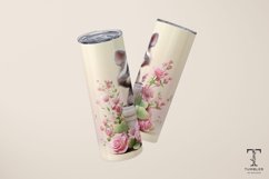 3D Cute Floral Raccoon 20oz Sublimation Tumbler Wrap Product Image 3