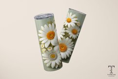 3D White Daisy Flowers 20oz Sublimation Tumbler Wrap Product Image 3