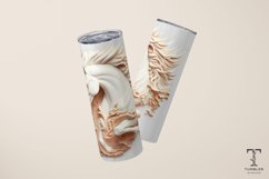 3D White Horse Relief 20oz Sublimation Tumbler Wrap Product Image 4