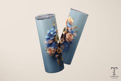 3D Floral Gold Skull 20oz Sublimation Tumbler Wrap Design Product Image 4