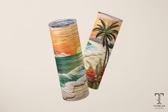 3D Embroidered Floral Beach Sublimation Tumbler Wrap Product Image 3