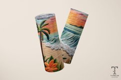 3D Embroidered Floral Beach Sublimation Tumbler Wrap Product Image 3