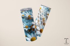 3D White Daisy Flowers 20oz Sublimation Tumbler Wrap Product Image 3