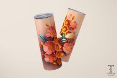 3D Honeycomb and Bee 20oz Sublimation Tumbler Wrap Product Image 3