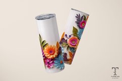 3D Colorful Flowers 20oz Sublimation Tumbler Wrap Design PNG Product Image 4