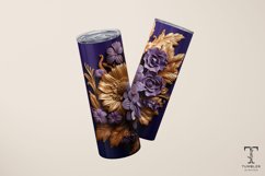 3D Purple and Gold Roses 20oz Sublimation Tumbler Wrap Product Image 3