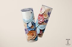 3D Floral Dragonflies 20oz Sublimation Tumbler Wrap Product Image 3