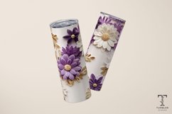 3D Purple and White Daisy 20oz Sublimation Tumbler Wrap Product Image 4