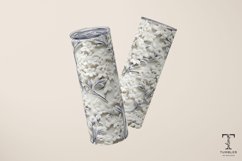 3D White Blue Wildflowers 20oz Sublimation Tumbler Wrap Product Image 3