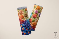 3D Colorful Rainbow Peacock Sublimation Tumbler Wrap Product Image 3