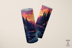 Seamless Futuristic Sunshine 20oz Sublimation Tumbler Wrap Product Image 4