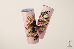 3D Gold and White Flowers 20oz Sublimation Tumbler Wrap Product Image 4