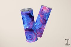 3D Glass Neon Roses 20oz Sublimation Tumbler Wrap Product Image 4