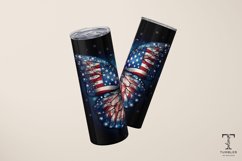 3D American Flag Butterfly 20oz Sublimation Tumbler Wrap Product Image 3