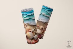 3D Seashell 20oz Sublimation Tumbler Wrap Design Product Image 3
