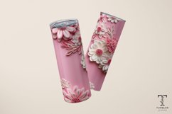 3D Pink and White Daisy 20oz Sublimation Tumbler Wrap Product Image 4