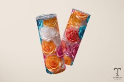 3D Glass Colorful Roses 20oz Sublimation Tumbler Wrap Product Image 3